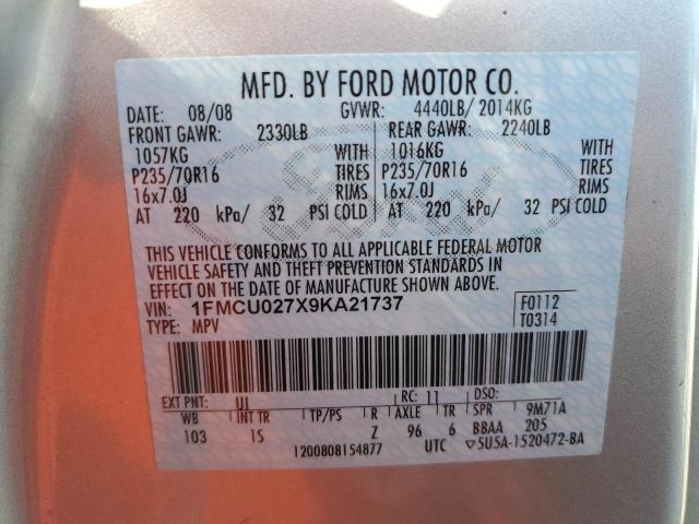 Photo 12 VIN: 1FMCU027X9KA21737 - FORD ESCAPE XLS 