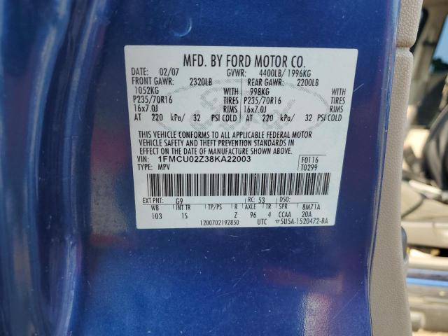 Photo 12 VIN: 1FMCU02Z38KA22003 - FORD ESCAPE XLS 