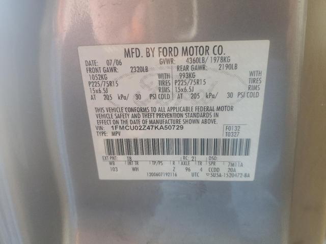 Photo 11 VIN: 1FMCU02Z47KA50729 - FORD ESCAPE XLS 