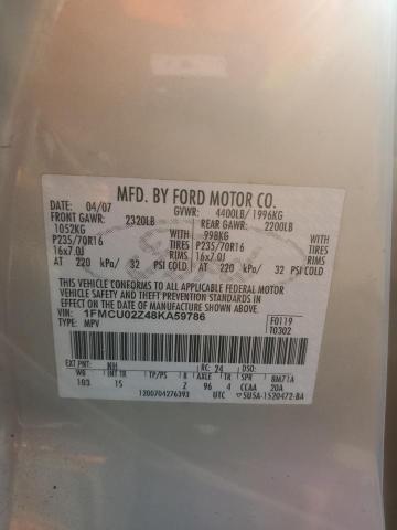 Photo 12 VIN: 1FMCU02Z48KA59786 - FORD ESCAPE XLS 