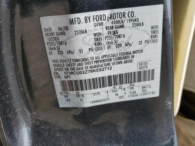 Photo 12 VIN: 1FMCU02Z78KE62712 - FORD ESCAPE 