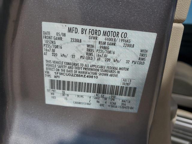 Photo 12 VIN: 1FMCU02Z88KE49810 - FORD ESCAPE XLS 