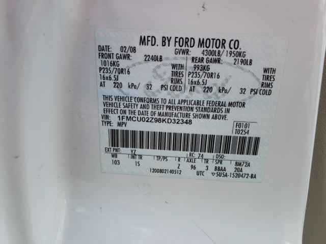 Photo 9 VIN: 1FMCU02Z98KD32348 - FORD ESCAPE XLS 