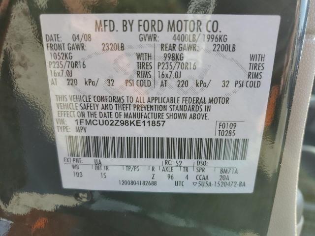 Photo 12 VIN: 1FMCU02Z98KE11857 - FORD ESCAPE 