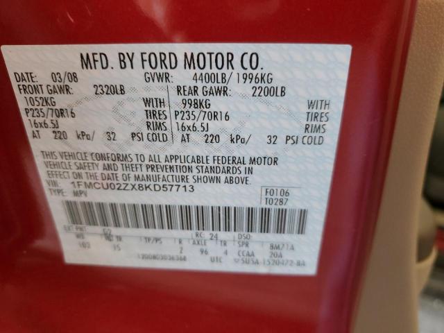 Photo 12 VIN: 1FMCU02ZX8KD57713 - FORD ESCAPE 