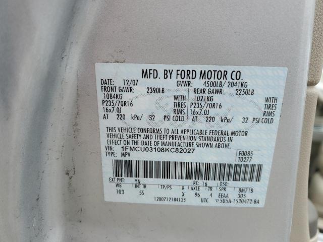 Photo 12 VIN: 1FMCU03108KC82027 - FORD ESCAPE 