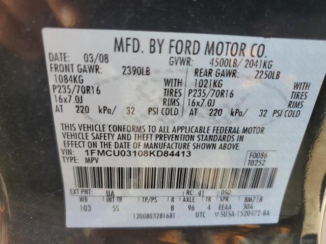 Photo 11 VIN: 1FMCU03108KD84413 - FORD ESCAPE XLT 