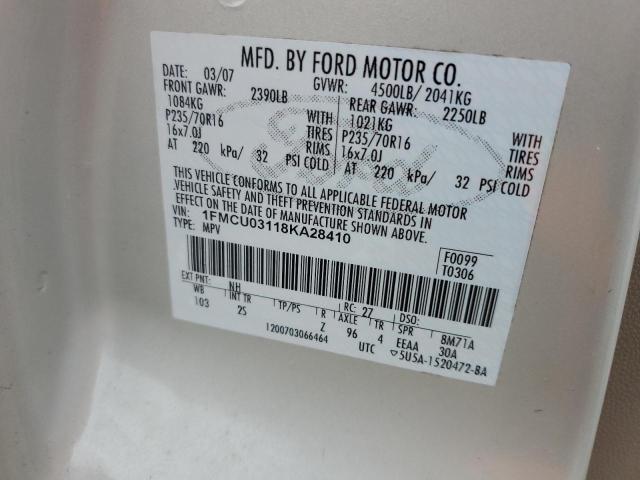 Photo 12 VIN: 1FMCU03118KA28410 - FORD ESCAPE 