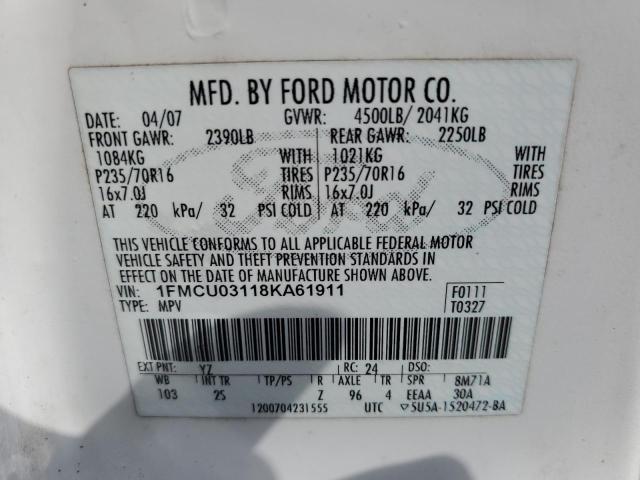 Photo 12 VIN: 1FMCU03118KA61911 - FORD ESCAPE XLT 