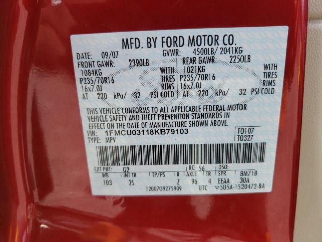 Photo 9 VIN: 1FMCU03118KB79103 - FORD ESCAPE XLT 