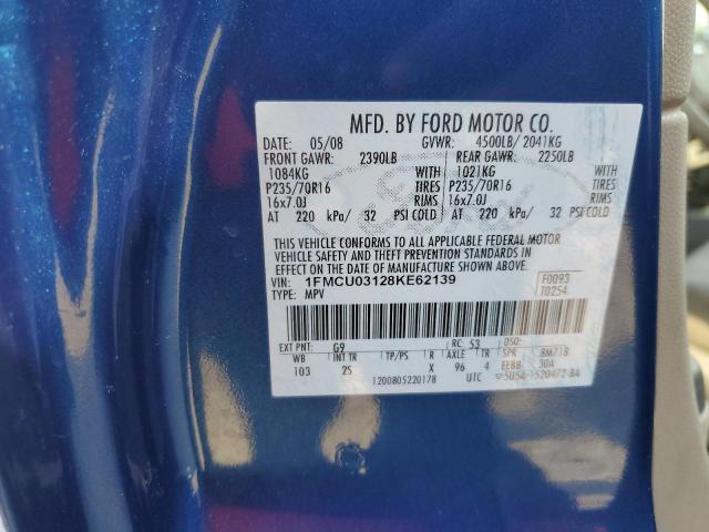 Photo 11 VIN: 1FMCU03128KE62139 - FORD ESCAPE XLT 