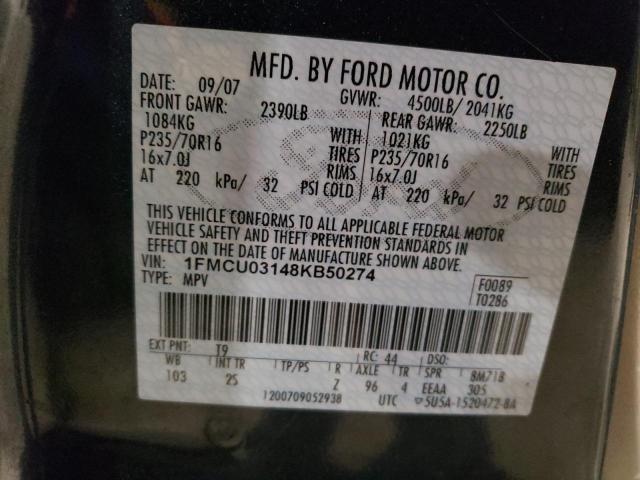 Photo 12 VIN: 1FMCU03148KB50274 - FORD ESCAPE 