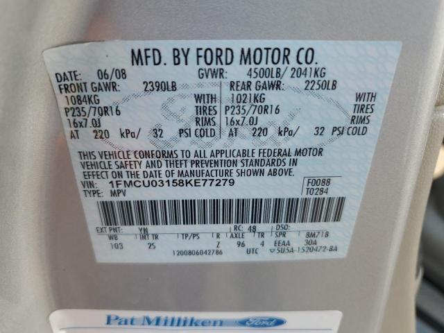 Photo 11 VIN: 1FMCU03158KE77279 - FORD ESCAPE XLT 