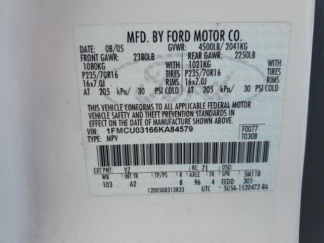 Photo 12 VIN: 1FMCU03166KA84579 - FORD ESCAPE XLT 