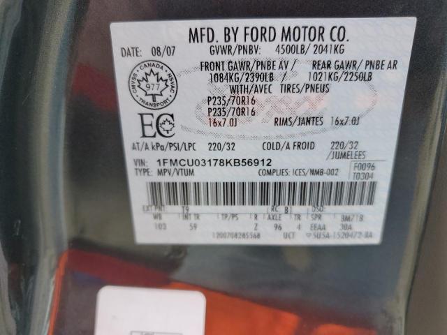 Photo 12 VIN: 1FMCU03178KB56912 - FORD ESCAPE 