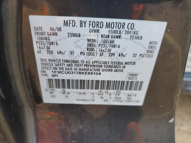 Photo 12 VIN: 1FMCU03178KE69104 - FORD ESCAPE 