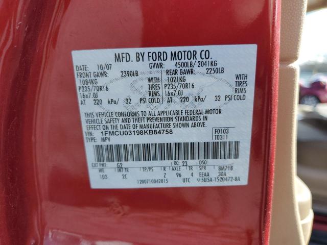 Photo 12 VIN: 1FMCU03198KB84758 - FORD ESCAPE XLT 