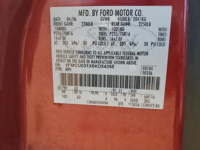 Photo 12 VIN: 1FMCU031X6KD54395 - FORD ESCAPE 