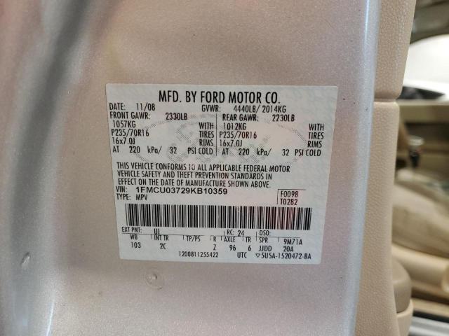 Photo 12 VIN: 1FMCU03729KB10359 - FORD ESCAPE XLT 