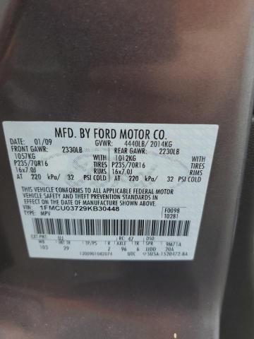 Photo 11 VIN: 1FMCU03729KB30448 - FORD ESCAPE XLT 