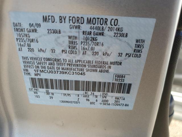 Photo 11 VIN: 1FMCU03739KC31045 - FORD ESCAPE XLT 