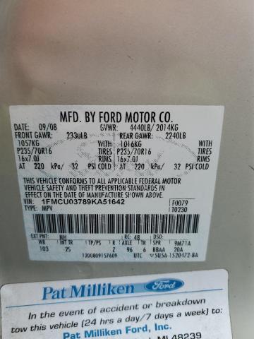 Photo 11 VIN: 1FMCU03789KA51642 - FORD ESCAPE 