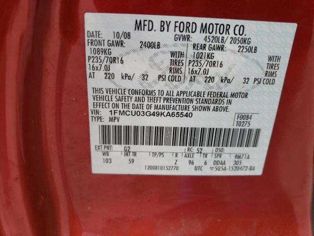 Photo 12 VIN: 1FMCU03G49KA65540 - FORD ESCAPE XLT 