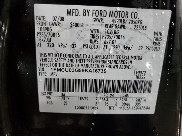 Photo 12 VIN: 1FMCU03G59KA16735 - FORD ESCAPE XLT 