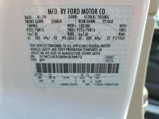 Photo 11 VIN: 1FMCU03G89KB39672 - FORD ESCAPE XLT 