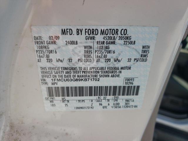 Photo 12 VIN: 1FMCU03G89KB71702 - FORD ESCAPE 