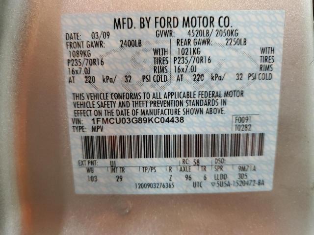 Photo 11 VIN: 1FMCU03G89KC04438 - FORD ESCAPE XLT 