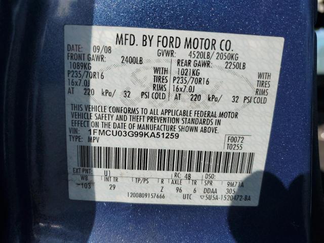 Photo 13 VIN: 1FMCU03G99KA51259 - FORD ESCAPE XLT 