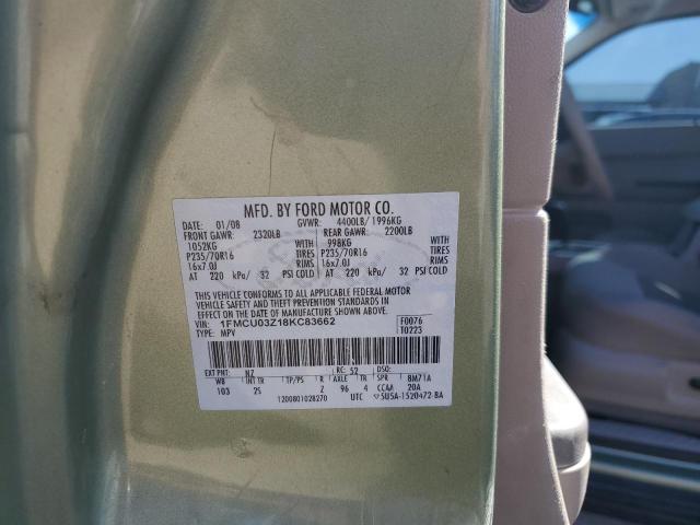 Photo 12 VIN: 1FMCU03Z18KC83662 - FORD ESCAPE XLT 