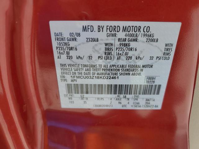 Photo 11 VIN: 1FMCU03Z18KD22461 - FORD ESCAPE 