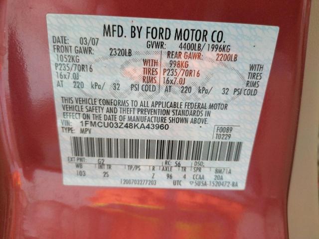 Photo 9 VIN: 1FMCU03Z48KA43960 - FORD ESCAPE XLT 