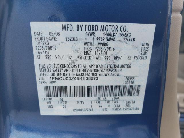 Photo 12 VIN: 1FMCU03Z48KE38673 - FORD ESCAPE 