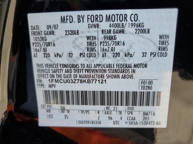 Photo 12 VIN: 1FMCU03Z78KB77121 - FORD ESCAPE 