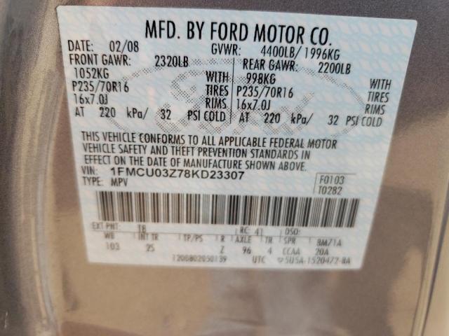 Photo 12 VIN: 1FMCU03Z78KD23307 - FORD ESCAPE XLT 