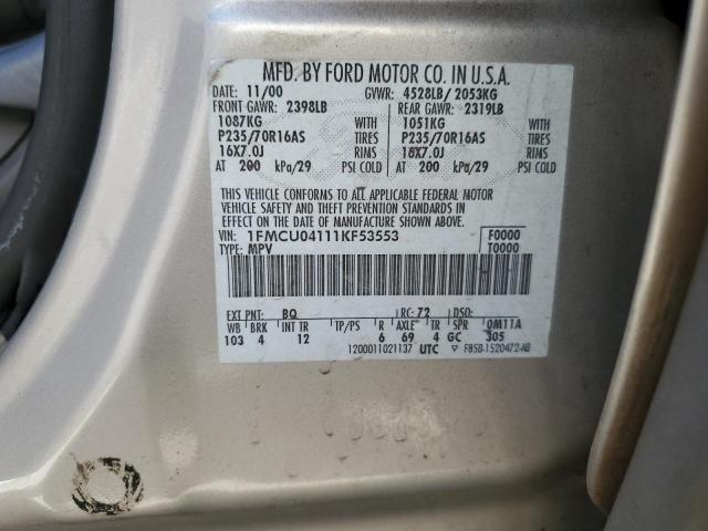 Photo 12 VIN: 1FMCU04111KF53553 - FORD ESCAPE XLT 