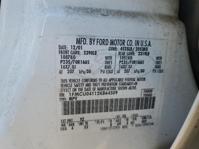 Photo 12 VIN: 1FMCU04112KB64509 - FORD ESCAPE XLT 