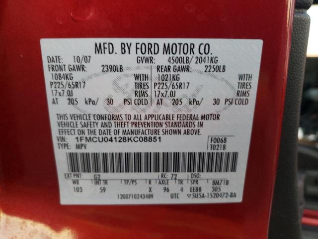 Photo 11 VIN: 1FMCU04128KC08851 - FORD ESCAPE 