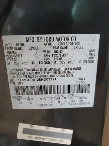 Photo 12 VIN: 1FMCU04128KD07721 - FORD ESCAPE LIM 