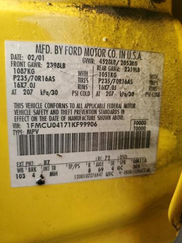 Photo 12 VIN: 1FMCU04171KF99906 - FORD ESCAPE XLT 