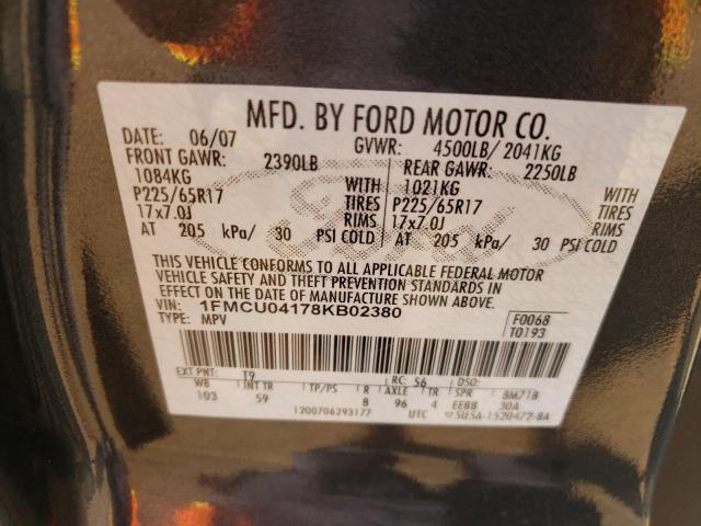 Photo 12 VIN: 1FMCU04178KB02380 - FORD ESCAPE LIM 