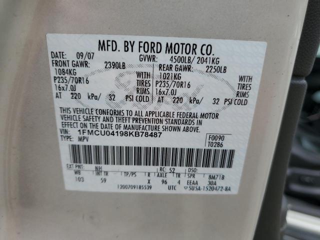 Photo 12 VIN: 1FMCU04198KB78487 - FORD ESCAPE LIM 