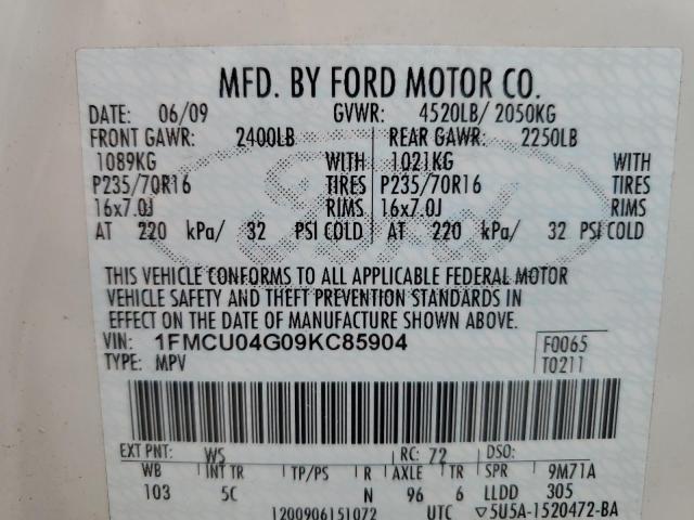 Photo 12 VIN: 1FMCU04G09KC85904 - FORD ESCAPE LIM 