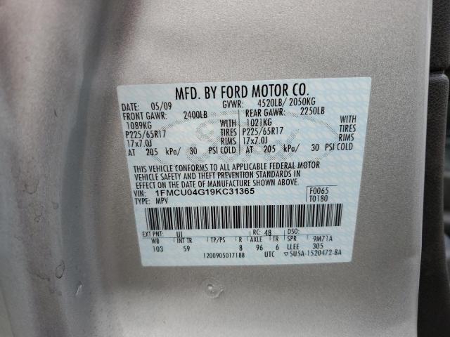 Photo 11 VIN: 1FMCU04G19KC31365 - FORD ESCAPE LIM 