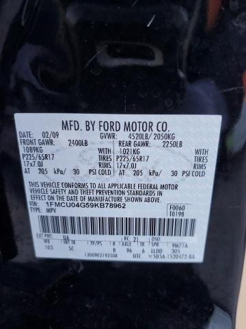 Photo 12 VIN: 1FMCU04G59KB78962 - FORD ESCAPE 