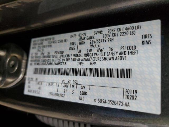 Photo 12 VIN: 1FMCU0BZ0MUA05738 - FORD ESCAPE 