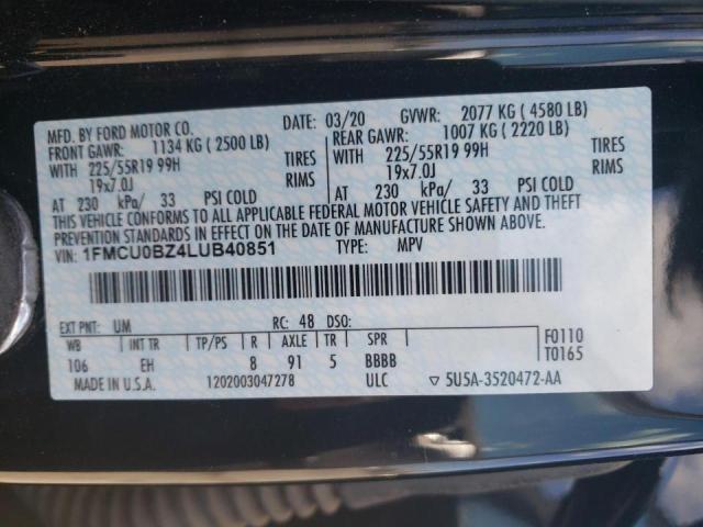 Photo 9 VIN: 1FMCU0BZ4LUB40851 - FORD ESCAPE SE 